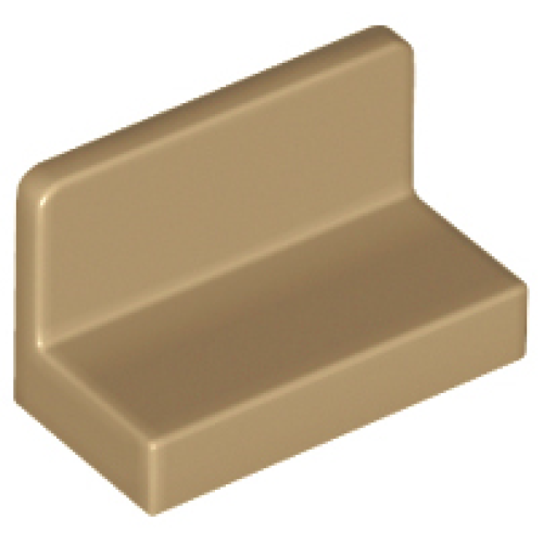 Деталь LEGO 4865b Panel 1 x 2 x 1 with Rounded Corners - Dark Tan