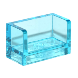 Panel 1 x 2 x 1 with Rounded Corners and 2 Sides - Trans-Light Blue Panel 1 x 2 x 1 with Rounded Corners and 2 Sides - Trans-Light Blue