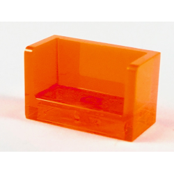 Panel 1 x 2 x 1 with Rounded Corners and 2 Sides - Trans-Neon Orange Panel 1 x 2 x 1 with Rounded Corners and 2 Sides - Trans-Neon Orange