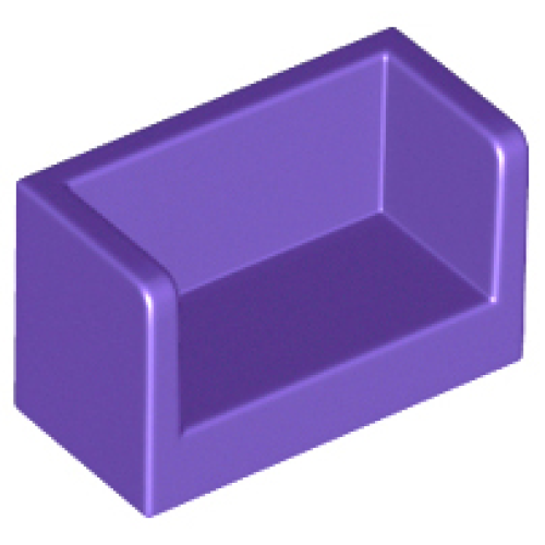 Деталь LEGO 23969 Panel 1 x 2 x 1 with Rounded Corners and 2 Sides - Dark Purple