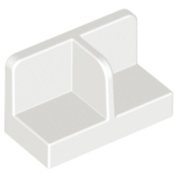 Panel 1 x 2 x 1 with Rounded Corners and Center Divider - White Panel 1 x 2 x 1 with Rounded Corners and Center Divider - White