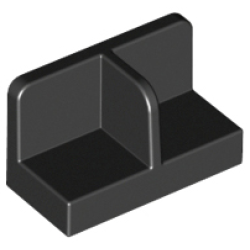 Panel 1 x 2 x 1 with Rounded Corners and Center Divider - Black Panel 1 x 2 x 1 with Rounded Corners and Center Divider - Black