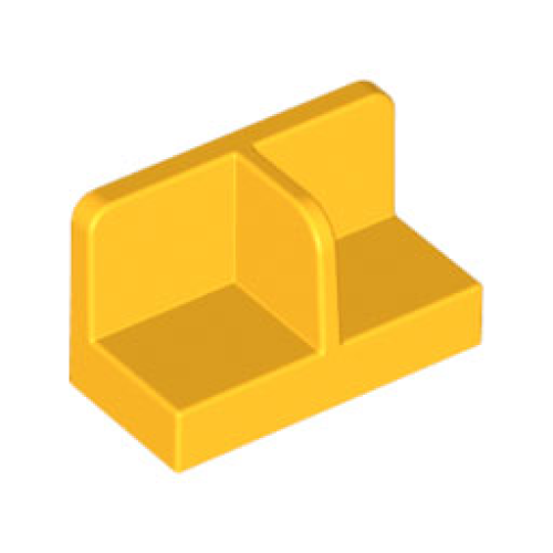 Деталь LEGO 93095 Panel 1 x 2 x 1 with Rounded Corners and Center Divider - Bright Light Orange