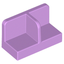 Panel 1 x 2 x 1 with Rounded Corners and Center Divider - Medium Lavender Panel 1 x 2 x 1 with Rounded Corners and Center Divider - Medium Lavender