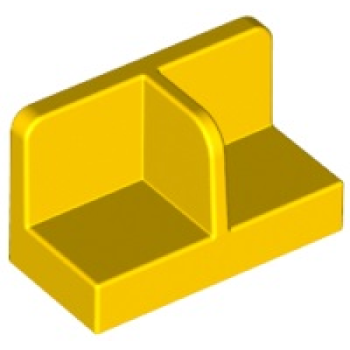 Деталь LEGO 93095 Panel 1 x 2 x 1 with Rounded Corners and Center Divider - Yellow