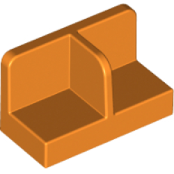 Panel 1 x 2 x 1 with Rounded Corners and Center Divider - Orange Panel 1 x 2 x 1 with Rounded Corners and Center Divider - Orange