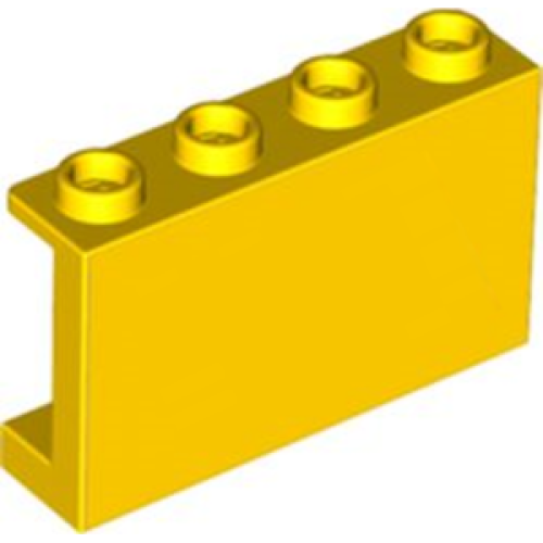Деталь LEGO 14718 Panel 1 x 4 x 2 with Side Supports - Hollow Studs - Yellow
