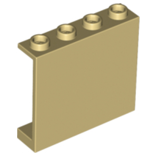 Деталь LEGO 4215b Panel 1 x 4 x 3 - Hollow Studs - Tan