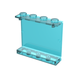 Panel 1 x 4 x 3 - Solid Studs - Trans-Light Blue