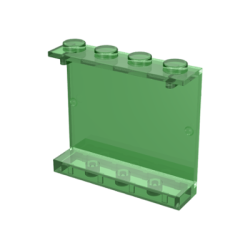 Panel 1 x 4 x 3 - Solid Studs - Trans-Green