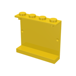 Panel 1 x 4 x 3 - Solid Studs - Yellow