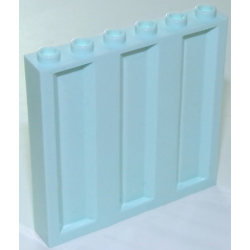 Panel 1 x 6 x 5 with Corrugated Profile - Light Aqua