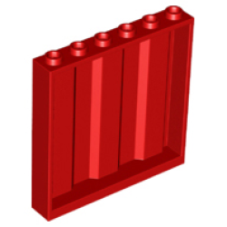 Panel 1 x 6 x 5 with Corrugated Profile - Red