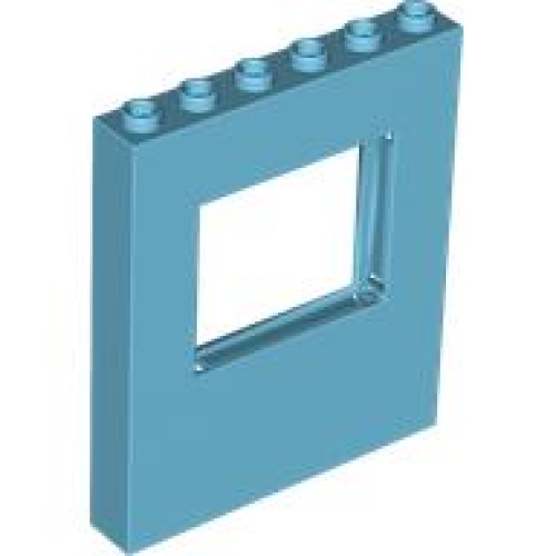 Деталь LEGO 15627 Panel 1 x 6 x 6 with Window - Medium Azure