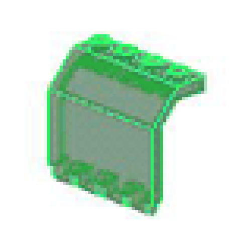 Деталь LEGO 2582 Panel 2 x 4 x 3 1/3 with Hinge - Trans-Green