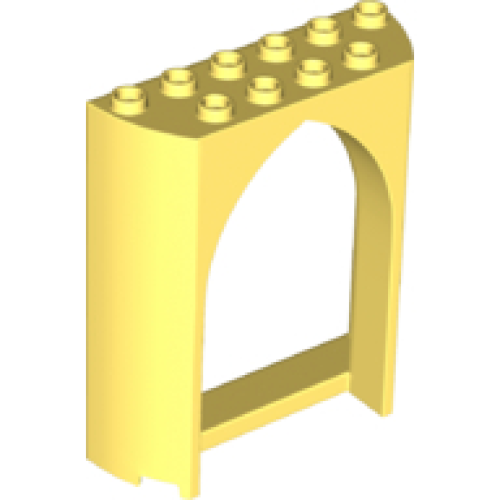 Деталь LEGO 35565 Panel 2 x 6 x 6 with Pointed Arch - Bright Light Yellow
