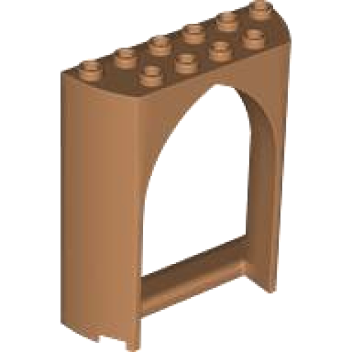 Деталь LEGO 35565 Panel 2 x 6 x 6 with Pointed Arch - Medium Nougat