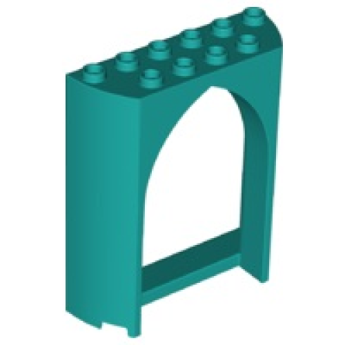 Деталь LEGO 35565 Panel 2 x 6 x 6 with Pointed Arch - Dark Turquoise