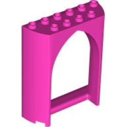 Panel 2 x 6 x 6 with Pointed Arch - Dark Pink