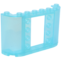 Panel 2 x 8 x 4 with 2 x 3 1/3 Cutout with 4 Studs on Each Side - Satin Trans-Light Blue