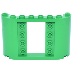 Panel 2 x 8 x 4 with 2 x 3 1/3 Cutout with 4 Studs on Each Side - Bright Green