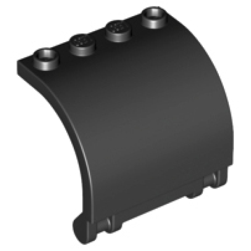 Деталь LEGO 18910 Panel 3 x 4 x 3 Curved with Double Clip Hinge - Black