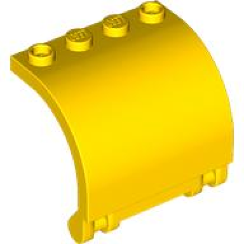 Деталь LEGO 18910 Panel 3 x 4 x 3 Curved with Double Clip Hinge - Yellow