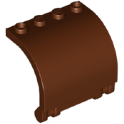 Panel 3 x 4 x 3 Curved with Double Clip Hinge - Reddish Brown
