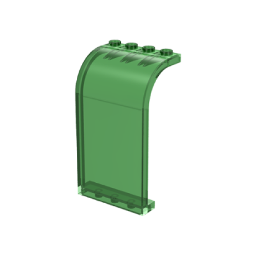 Деталь LEGO 2571 Panel 3 x 4 x 6 Curved Top - Trans-Green