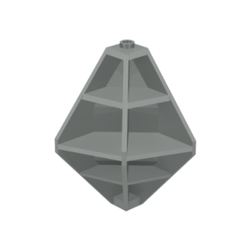 Деталь LEGO 4737 Panel 4 x 4 x 6 Corner Convex Ribbed - Light Gray