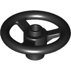 Technic, Steering Wheel Small, 3 Studs Diameter - Black