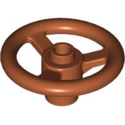 Technic, Steering Wheel Small, 3 Studs Diameter - Dark Orange