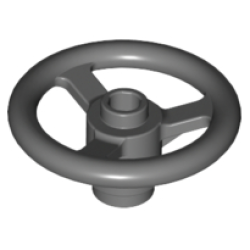 Technic, Steering Wheel Small, 3 Studs Diameter - Dark Bluish Gray