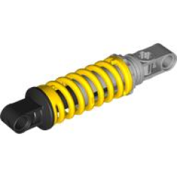 Technic, Shock Absorber 9L with Black and Light Bluish Gray Ends - Yellow Technic, Shock Absorber 9L with Black and Light Bluish Gray Ends - Yellow