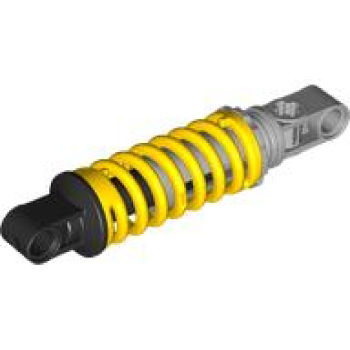 Деталь LEGO 79717c01 Technic, Shock Absorber 9L with Black and Light Bluish Gray Ends - Yellow
