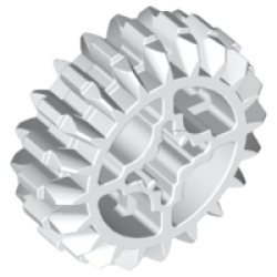 Technic, Gear 20 Tooth Double Bevel - White