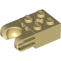 Technic, Brick Modified 2 x 2 with Ball Socket and Axle Hole - Straight Forks with Round Ends and Closed Sides - Tan Technic, Brick Modified 2 x 2 with Ball Socket and Axle Hole - Straight Forks with Round Ends and Closed Sides - Tan