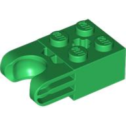 Technic, Brick Modified 2 x 2 with Ball Socket and Axle Hole - Straight Forks with Round Ends and Closed Sides - Green Technic, Brick Modified 2 x 2 with Ball Socket and Axle Hole - Straight Forks with Round Ends and Closed Sides - Green
