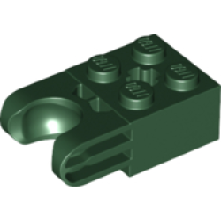 Technic, Brick Modified 2 x 2 with Ball Socket and Axle Hole - Straight Forks with Round Ends and Closed Sides - Dark Green Technic, Brick Modified 2 x 2 with Ball Socket and Axle Hole - Straight Forks with Round Ends and Closed Sides - Dark Green