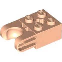 Technic, Brick Modified 2 x 2 with Ball Socket and Axle Hole - Straight Forks with Round Ends and Closed Sides - Light Nougat Technic, Brick Modified 2 x 2 with Ball Socket and Axle Hole - Straight Forks with Round Ends and Closed Sides - Light Nougat