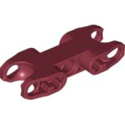 Technic, Axle and Pin Connector 2 x 5 with 2 Ball Joint Sockets, Closed Sides, Open Axle Holes - Dark Red