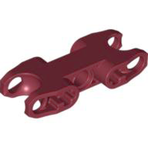 Деталь LEGO 89650 Technic, Axle and Pin Connector 2 x 5 with 2 Ball Joint Sockets, Closed Sides, Open Axle Holes - Dark Red
