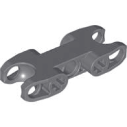 Technic, Axle and Pin Connector 2 x 5 with 2 Ball Joint Sockets, Closed Sides, Closed Axle Holes - Dark Bluish Gray