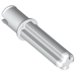 Technic, Axle 2L with Pin without Friction Ridges - White Technic, Axle 2L with Pin without Friction Ridges - White