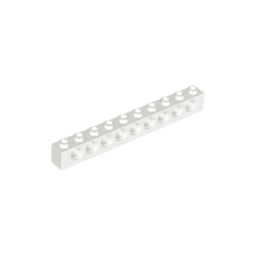 Деталь LEGO 2730 Technic, Brick 1 x 10 with Holes - White