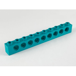 Technic, Brick 1 x 10 with Holes - Dark Turquoise Technic, Brick 1 x 10 with Holes - Dark Turquoise