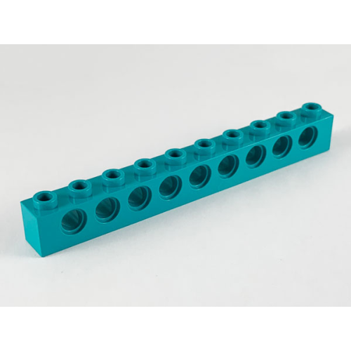 Деталь LEGO 2730 Technic, Brick 1 x 10 with Holes - Dark Turquoise
