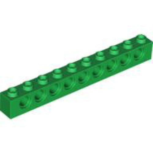 Деталь LEGO 2730 Technic, Brick 1 x 10 with Holes - Green