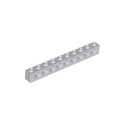 Technic, Brick 1 x 10 with Holes - Light Bluish Gray