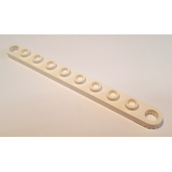 Technic, Plate 1 x 10 with Toothed Ends - White